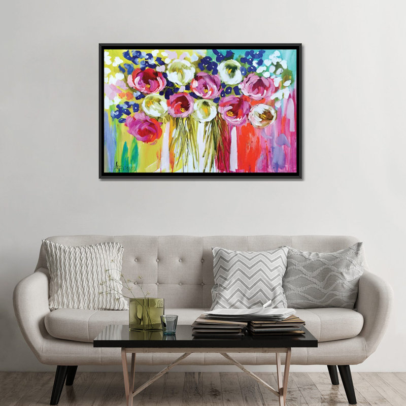 «Summer Salsa», reproduction d'art sur toile, H 18 po x l 26 po x P 1,5 po, Toile avec cadre noir, Pas de tapis