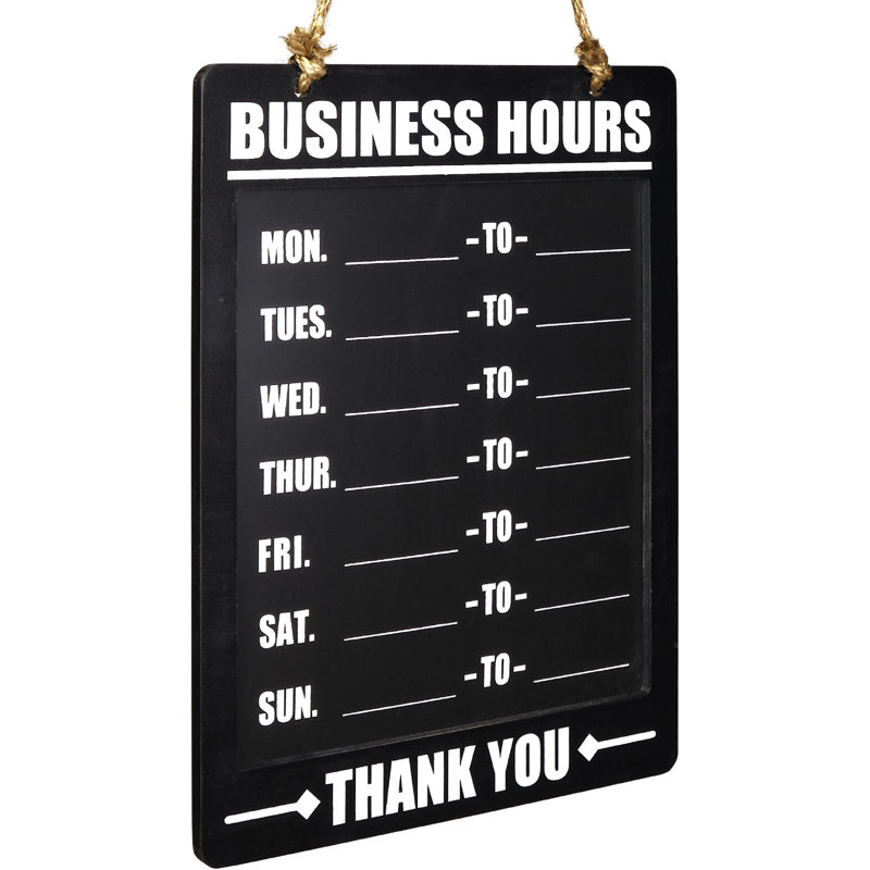 Enseigne suspendue Business Hours, Noir