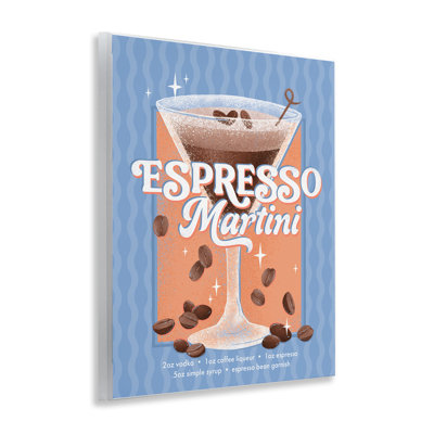 «Retro Espresso Martini & Recipe», plaque murale par Courtney Morgenstern