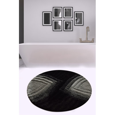 Luxury Acrylic Bathmat, Antibacterial & Non-Slip, 35.4 in Diameter | 100% Acrylic, Pile Height: 0.7-1.2 in | Machine Washable at 86°F, Soft & Durable Design for Bathroom Safety & Comfort