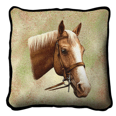 Palomino Horse Cotton Throw Pillow
