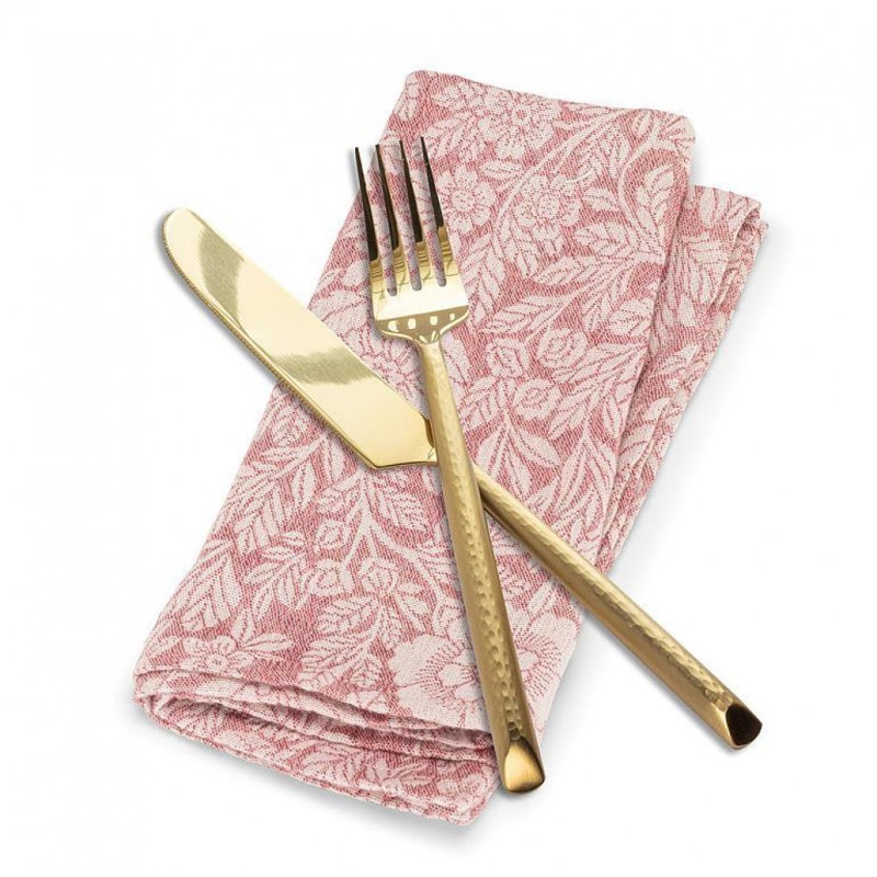 Serviette à motif jacquard rose