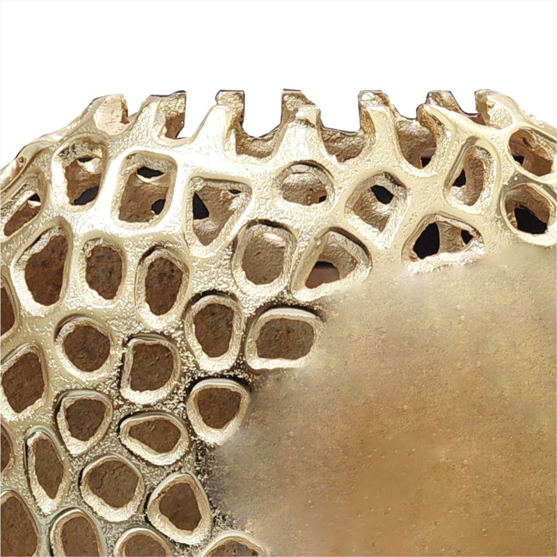 Handmade Aluminum Table Vase, Gold