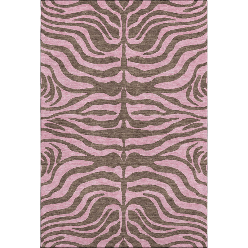Premium Machine Washable Corum AMF1043 Animal Print Rug, Rectangle 5 pi x 7 pi 6 po