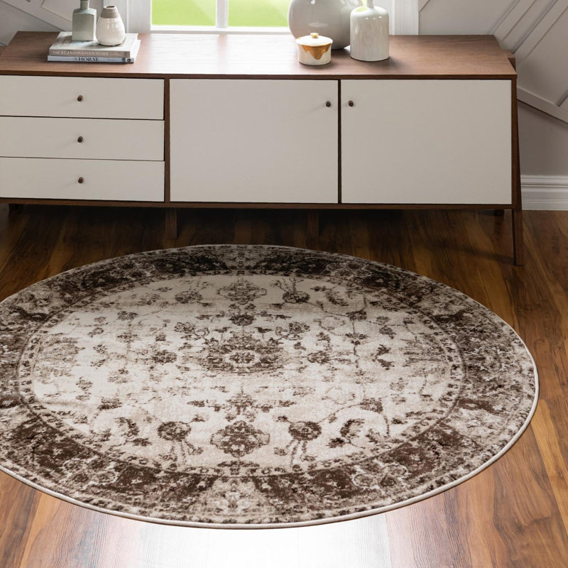 Tapis crème Anah, Rond 10 pi 8 po