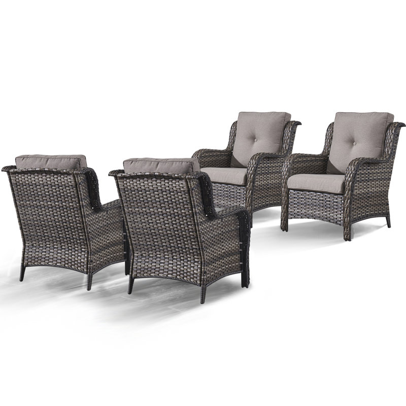 Chaise de patio avec coussins Bonia, gris, gris