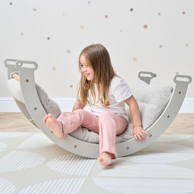 Scala Montessori 3 in 1 Pikler Climbing Frame with Climbing Wall, Mushroom