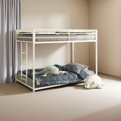 Lit superposé robuste en métal noir pour enfants et adultes, lit superposé avec échelle et garde-corps, lit facile à monter, lits pour la chambre à coucher