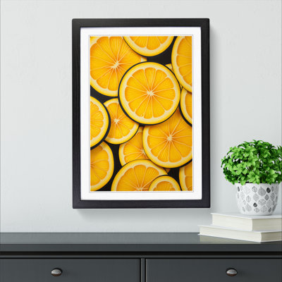 XYZ-FRM-V1223-4149 Lemon Fruit Op - Single Picture Frame Print on Wood