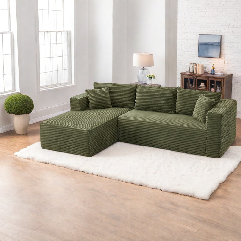 Canapé modulaire en velours côtelé 105 pouces