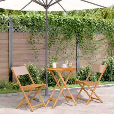 Dietrich 2 - Person Circular Solid Wood Patio Dining Set