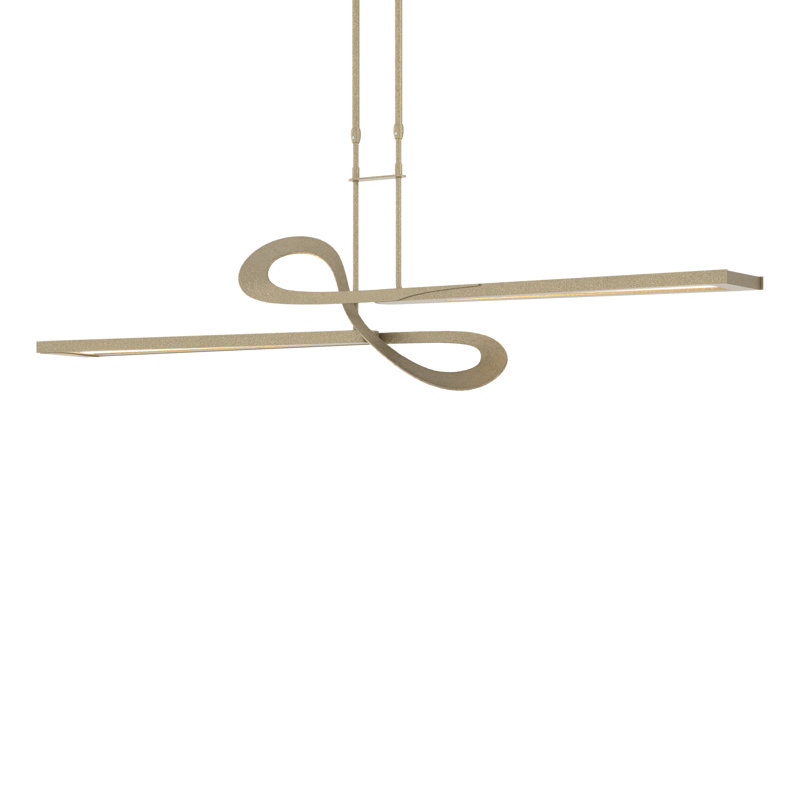 Switchback Kitchen Island Geometric LED Pendant, Soft Gold