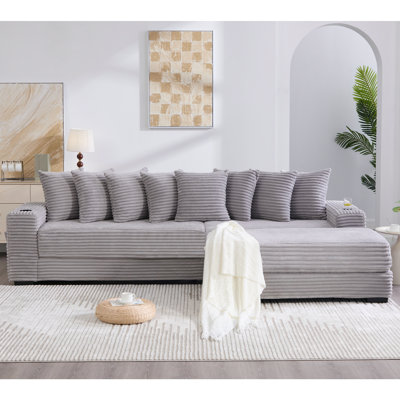 Canapé modulaire en velours côtelé