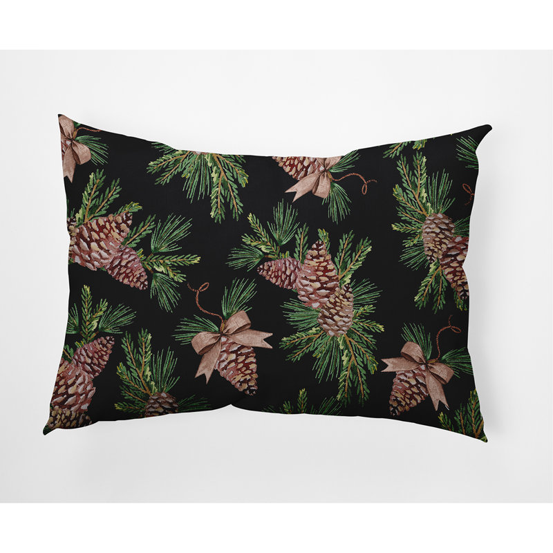  Housse de coussin rectangulaire d'extérieur Greenery, Noir
