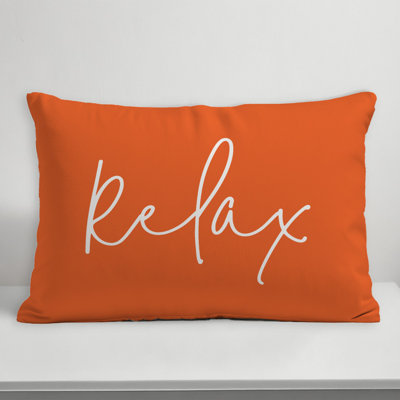 Textual Indoor/Outdoor Throw Pillow