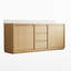 Meuble-lavabo sur pied l 80 po x H 35 po avec structure en bois de chêne, comptoir en quartz, lavabo double, entièrement assemblé-242587329
