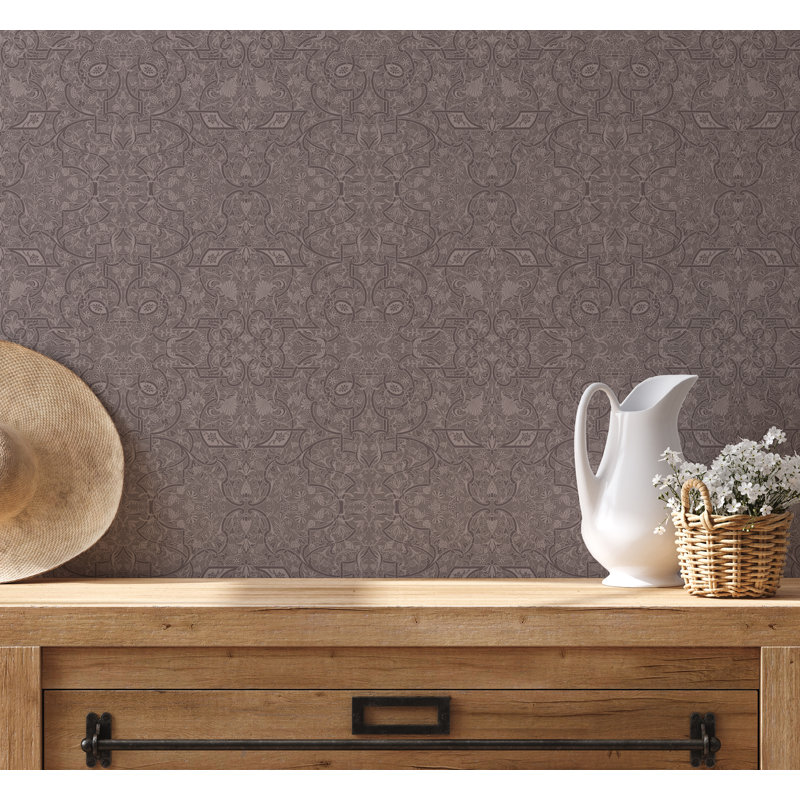 Yuki Osada Damask Wallpaper Double Roll by Yuki Osada, Faded Purple