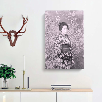 Geisha & Cherry Blossoms by Ogawa Kazumasa - Wrapped Canvas