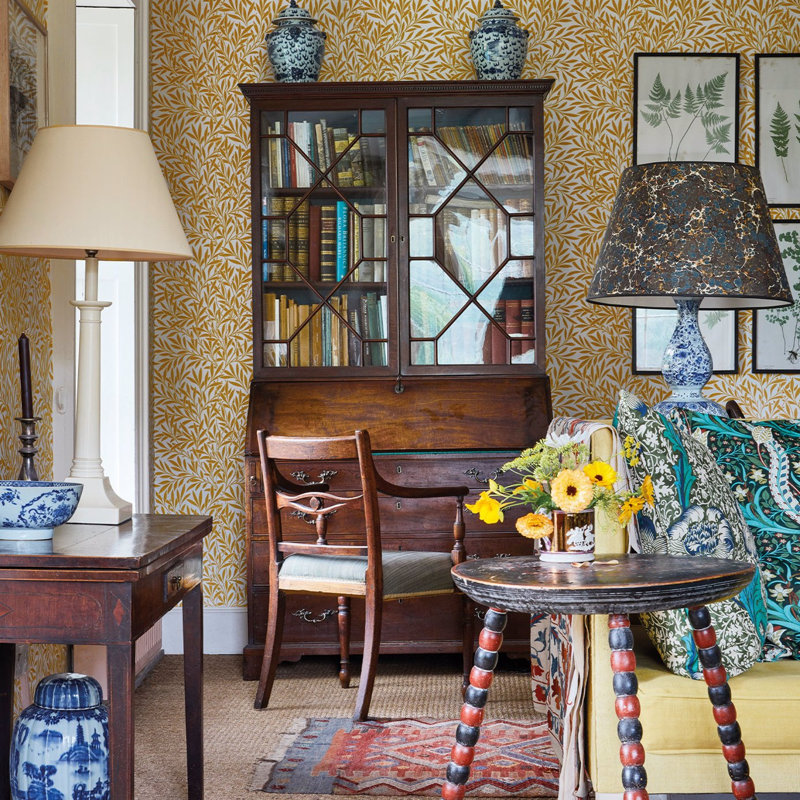 Willow 10.05m x 52cm Matte Wallpaper Roll, Yellow