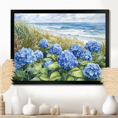 Hydrangeas In The Coastal Garden III - Hydrangea Framed Prints