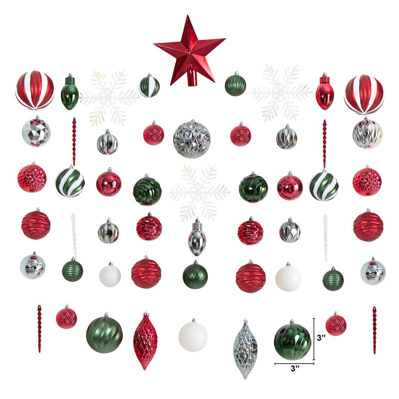 Ensemble d'ornement 100 pièces en forme d'arbre de Noël réutilisable