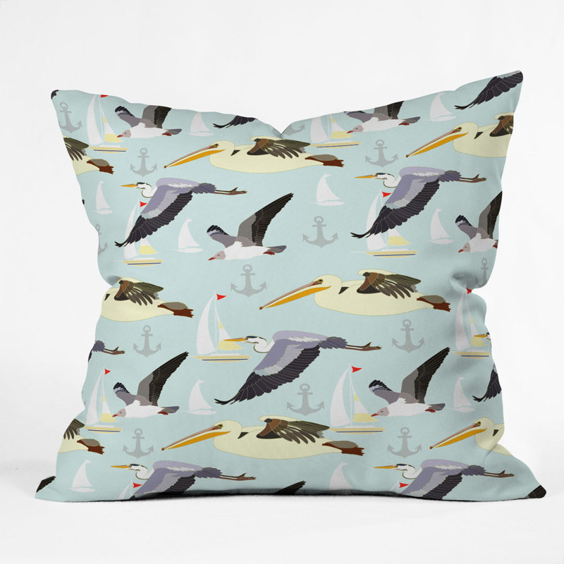 At The Shore Polyester Throw Pillow, 16" x 16"