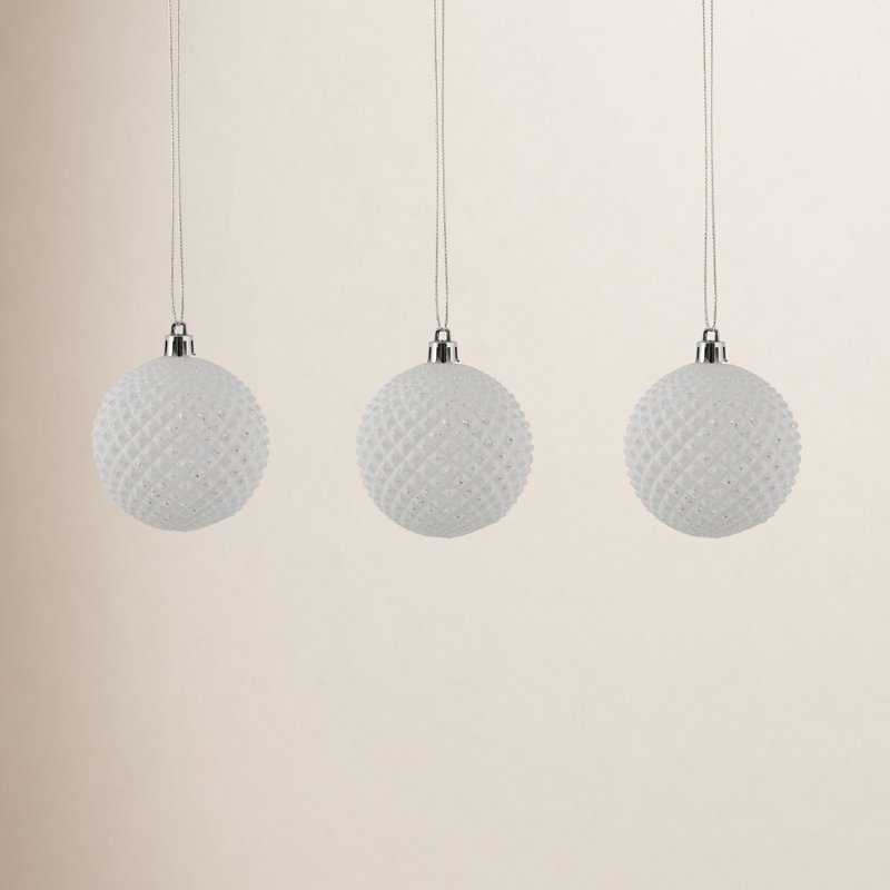 Ornement boule Durian Glitter, Blanc