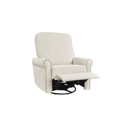 Meinke Swivel Rocker Manual Recliner Living Room Recliner Bedroom Relaxing Chair