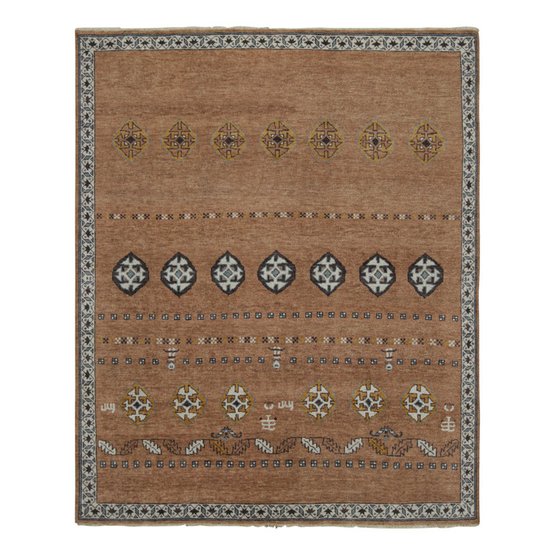 Burano Hand Knotted Wool Geometric Area Rug, Rectangle 10' x 14'