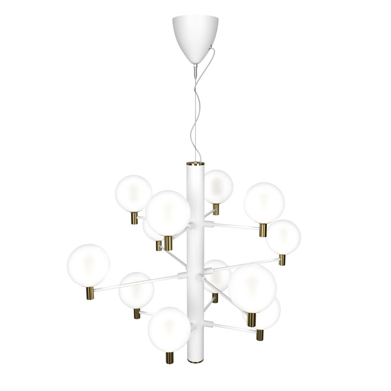 Maliyah 12 - Light Unique/Statement Pendant, White