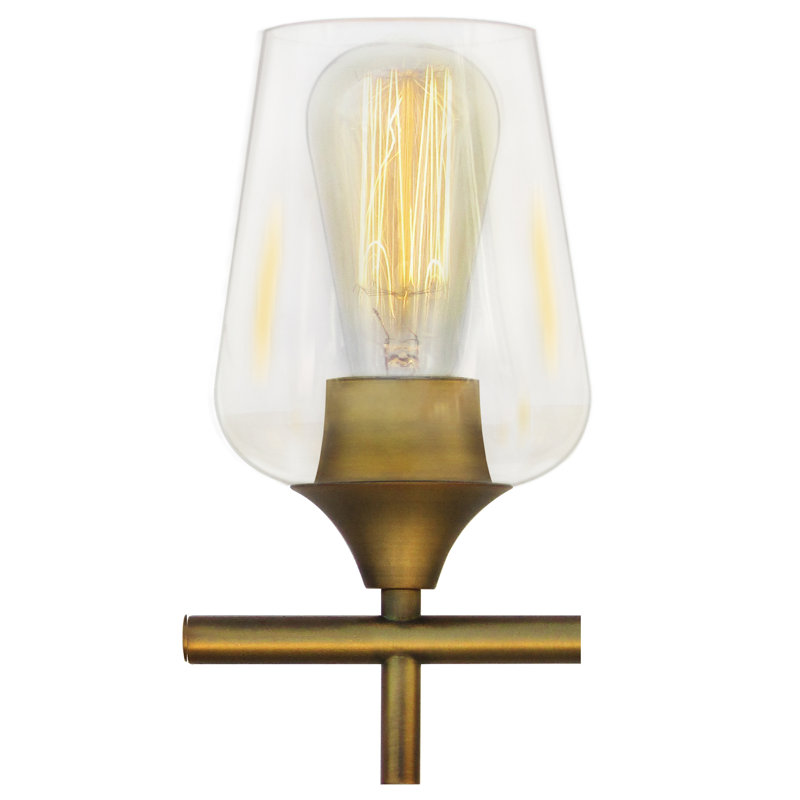 Barre d'éclairage de salle de bain 2 lumières à intensité variable, Doré, 3
