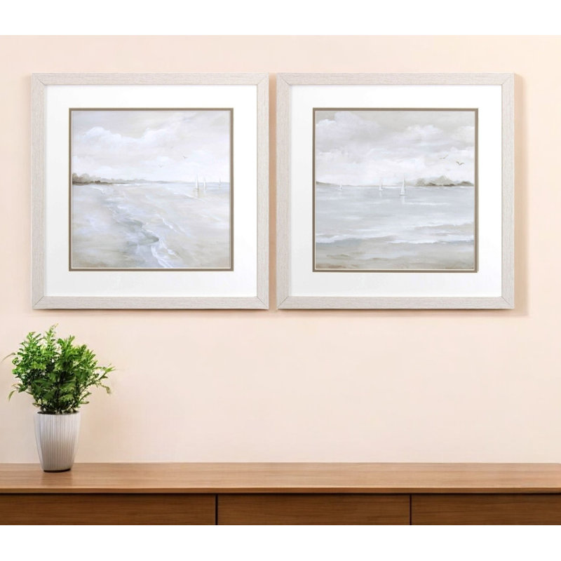 "Ensemble de deux impressions murales encadrées", "Ensemble de deux voiles"