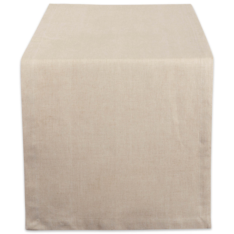 Kristina 100% Cotton Table Runner, 108" L x 14" W, Natural