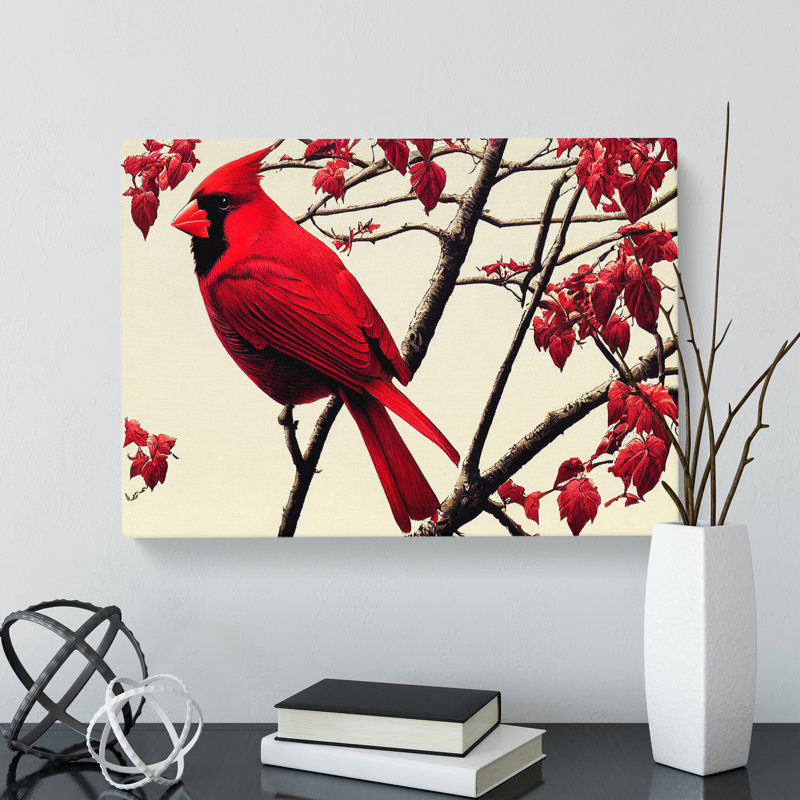 Cardinal Bird - Wrapped Canvas, 50cm H x 76cm W x 3cm D
