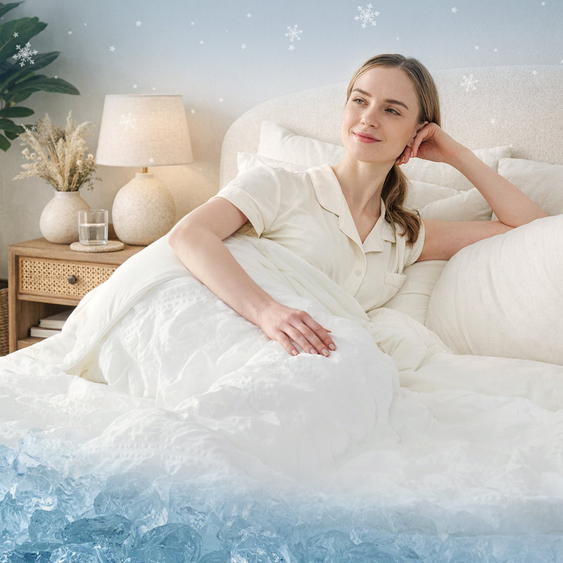 Seersucker Cooling Comforter - Reversible Summer Quilt for Hot Sleepers, Reduces Skin Temp 2-5 Degrees, Pet-Friendly, Machine Wash Tumble Dry Low