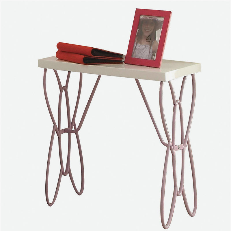 White and Light Purple Bedside Table