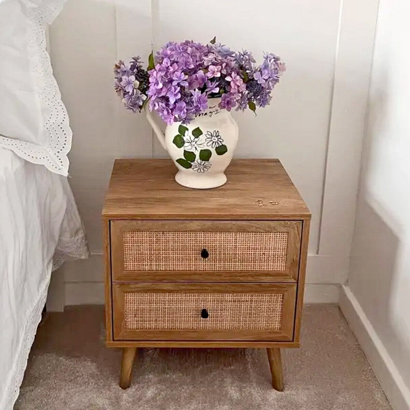 50cm W Wicker / Rattan Bedside Table