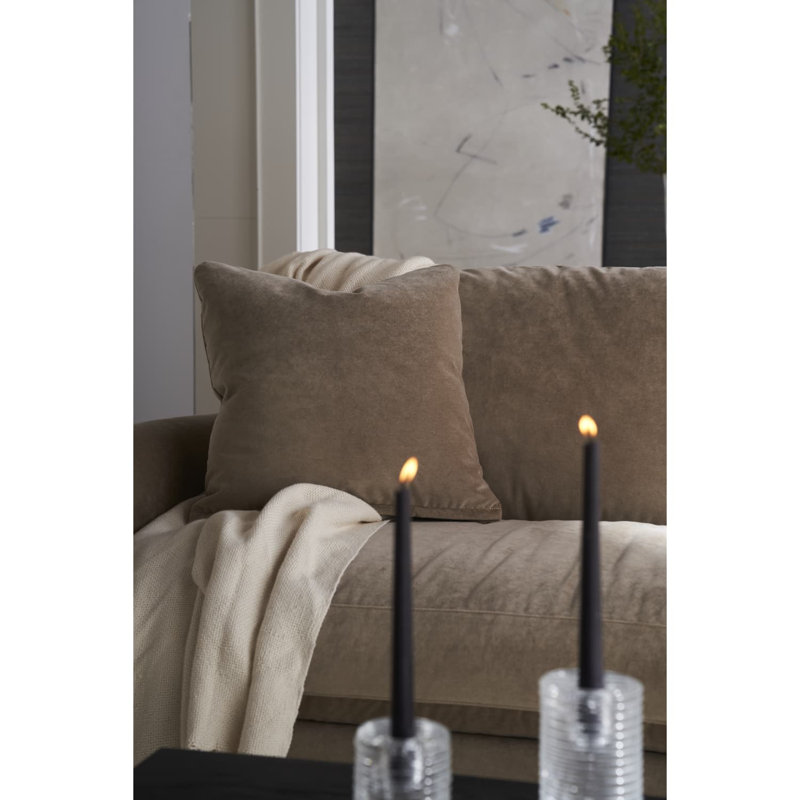 Lilah Bench Cushion Sofa, Straw Velvet (20043-28)