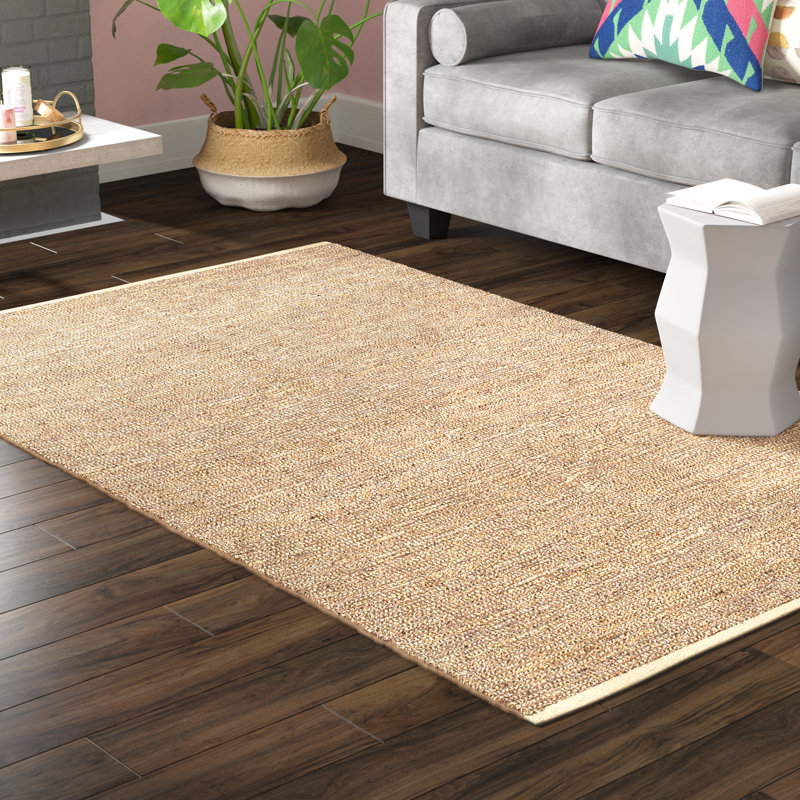 Tapis ivoire tissé à la main Khaja, Rectangle 3 pi 6 po x 5 pi 6 po