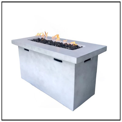 25" H X 42" W Fiber Reinforced Concrete Propane Outdoor Fire Pit Table