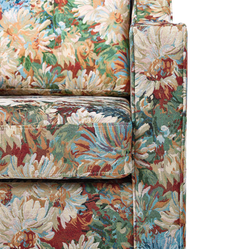 Upholstered Swivel Armchair, Orange Blooms