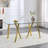 71-Inch Tempered Glass Dining Table With Sturdy Metal Legs-1283795724