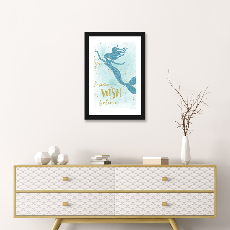 Art de rêve de voeux, Toile encadrée d'or, H 26 po x l 18 po x 1,5 po