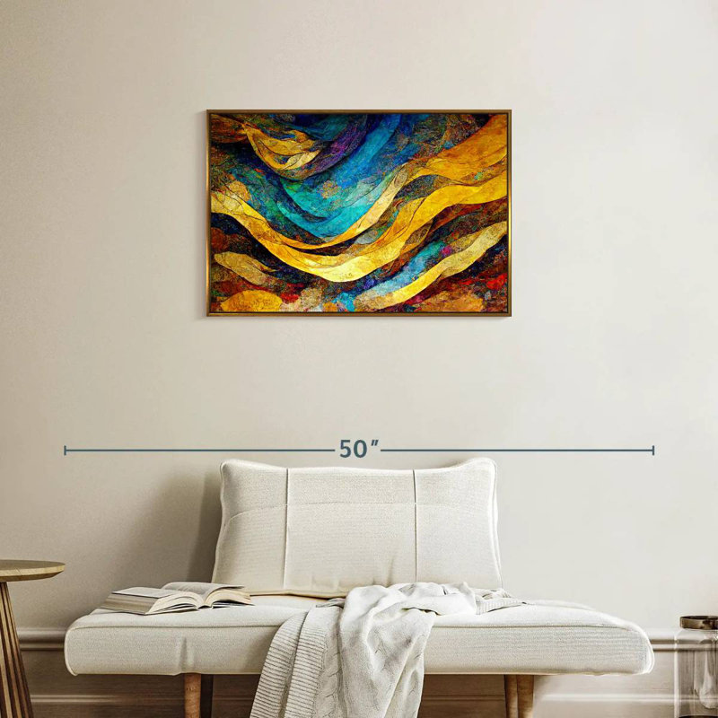 Dunes du désert Leota, Cadre flottant doré, 31 po x 21 po