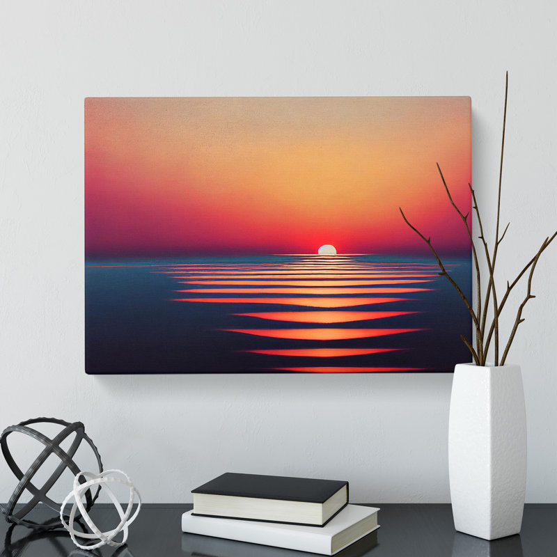 Victorious Seascape At Sunset - Wrapped Canvas, 50cm H x 76cm W x 3cm D