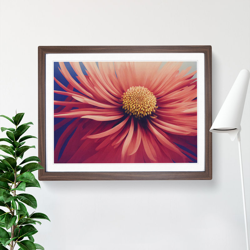 Chrysanthemum Flower Vol.1 - Framed Print, 46cm H x 64cm W x 2cm D, Walnut Framed
