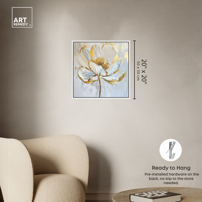 Magnolia II, 21" H x 21" W, White Framed