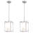 2-Light Industrial Single Kitchen Island Pendant Lantern White Fabric Cylinder Shades Ceiling Hanging Light Fixture-46220387