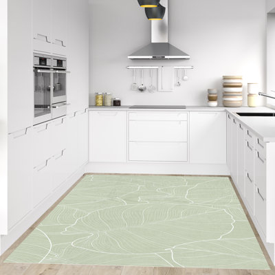 Amaiah Vinyl Machine Printed Area Rug