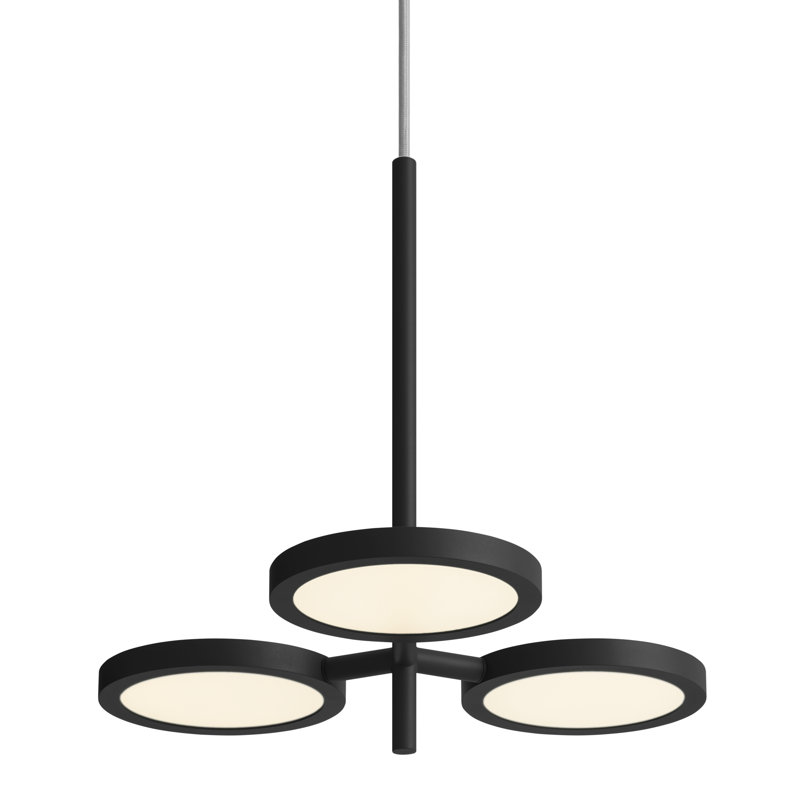 Shine On 3 - Light LED Pendant, Black, 16" H x 15" W x 15" D